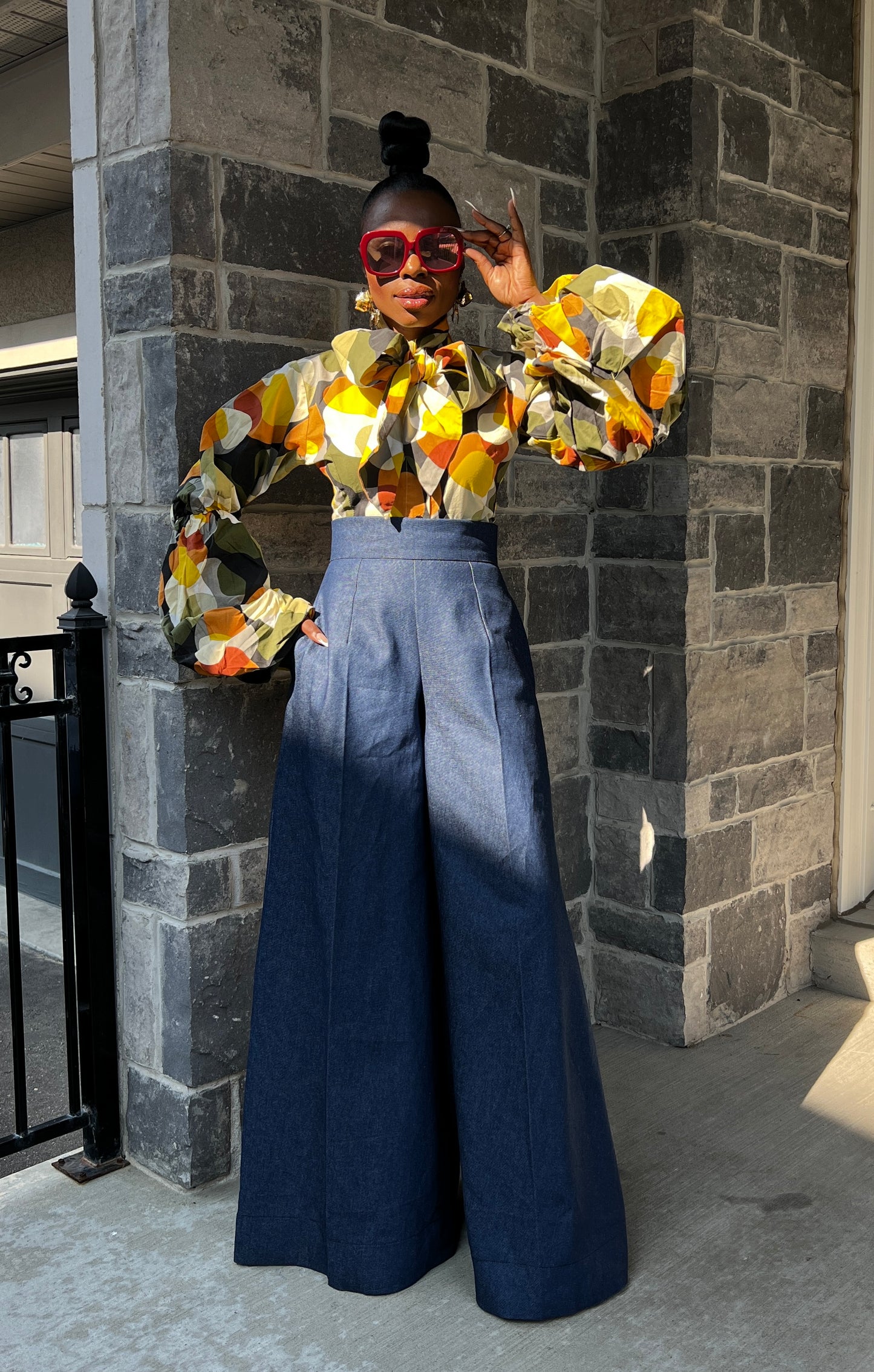 Safi Wide Leg Jeans - Blue
