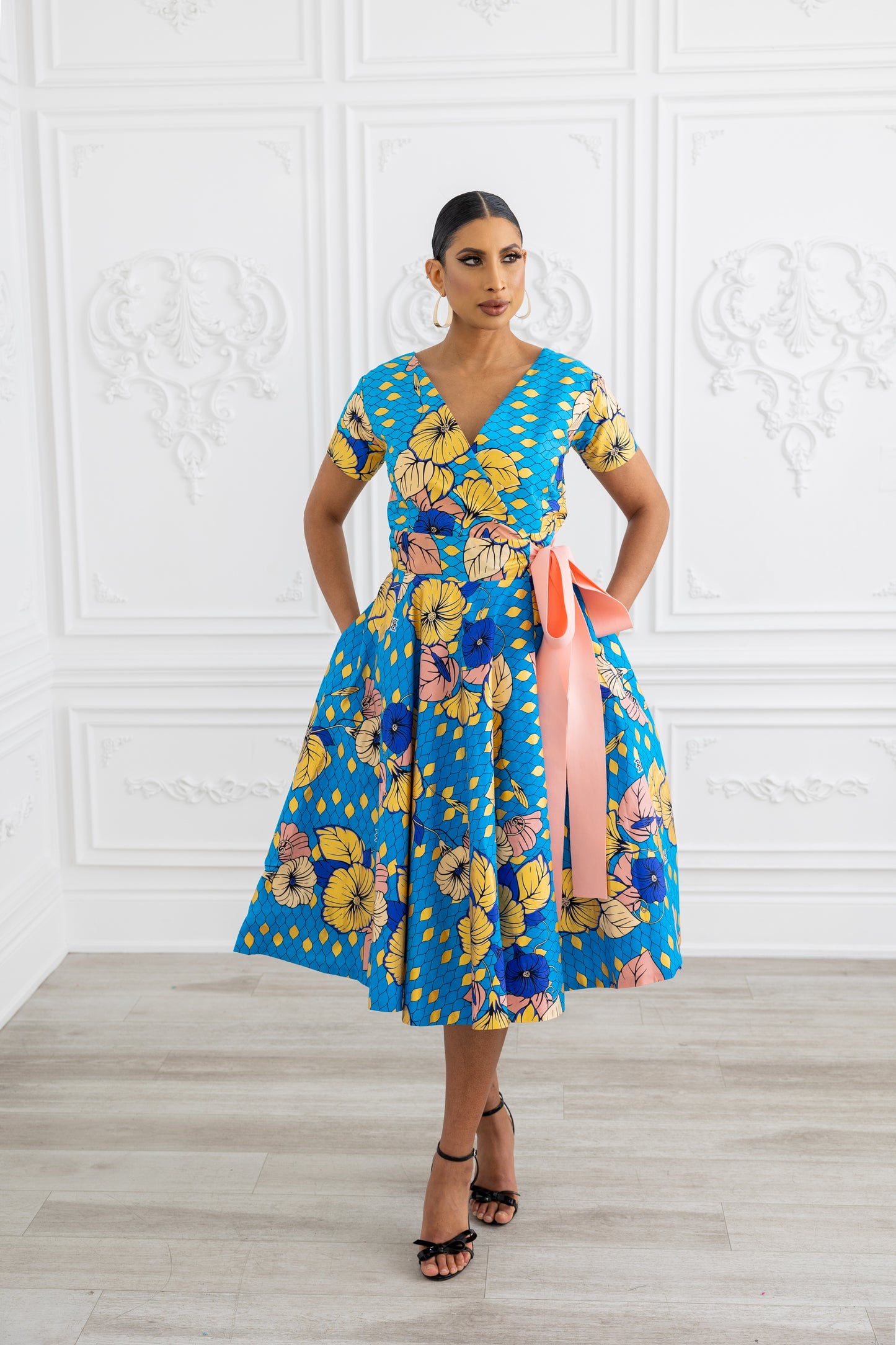 Enna Wrap Dress - Turquoise