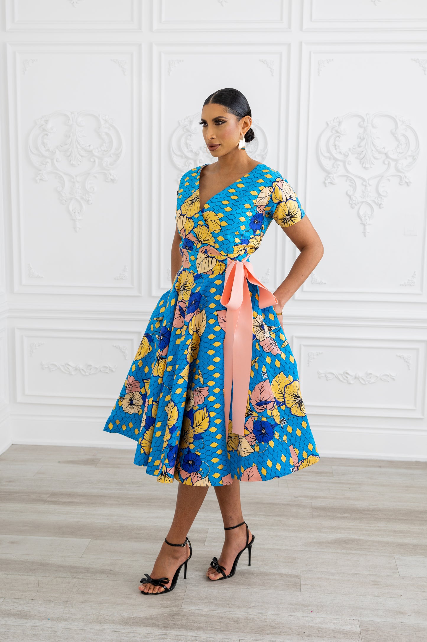 Enna Wrap Dress - Turquoise