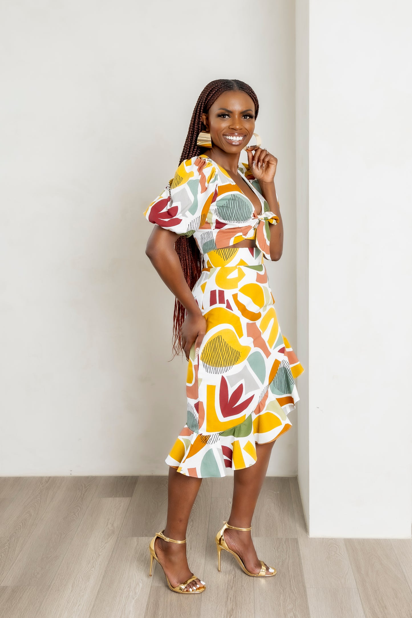 Adajee Side ruffle Skirt