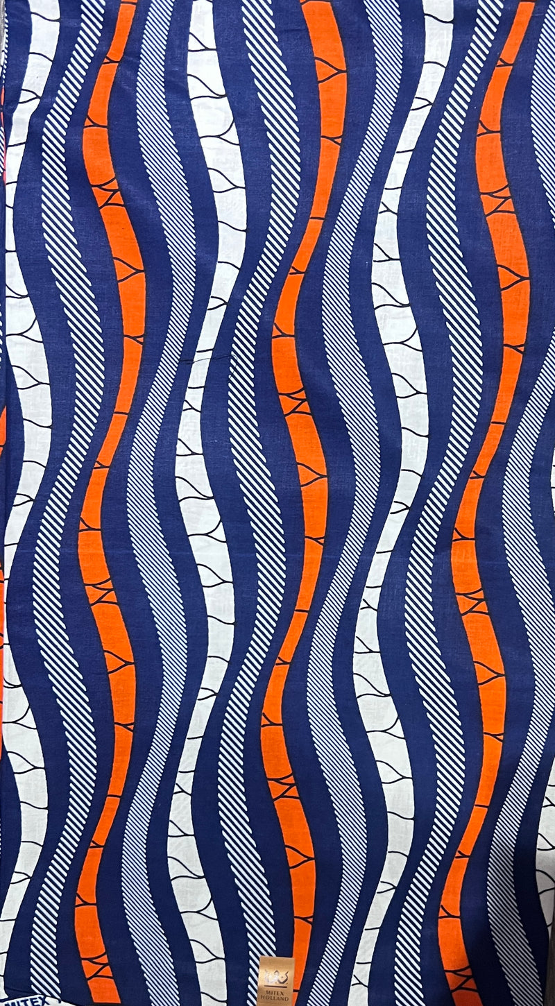 100% Cotton African Print Fabric Waves