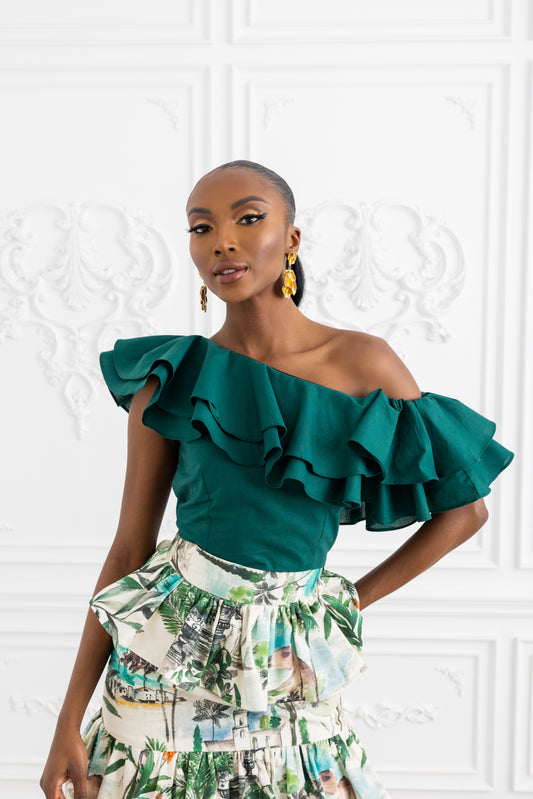 Awana Ruffle Crop Top